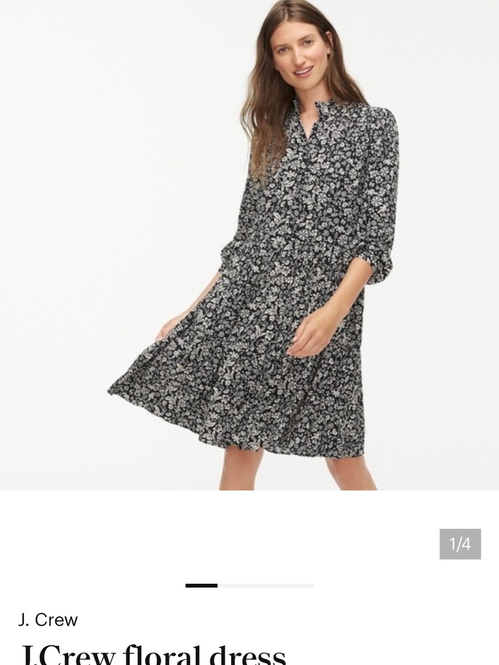 Jcrew Floral Tiered Shirt Dress
